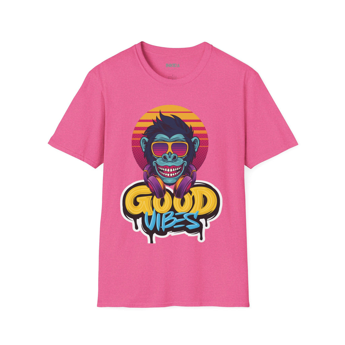 Good Vibes colorful graphic t-shirt by Inkida, view 14