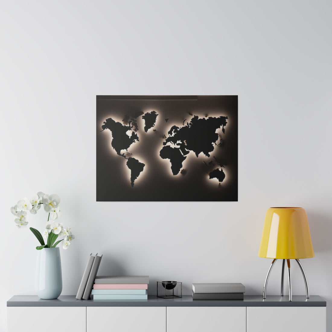 Motherboard map, World Map Matte Canvas, Stretched, 0.75"