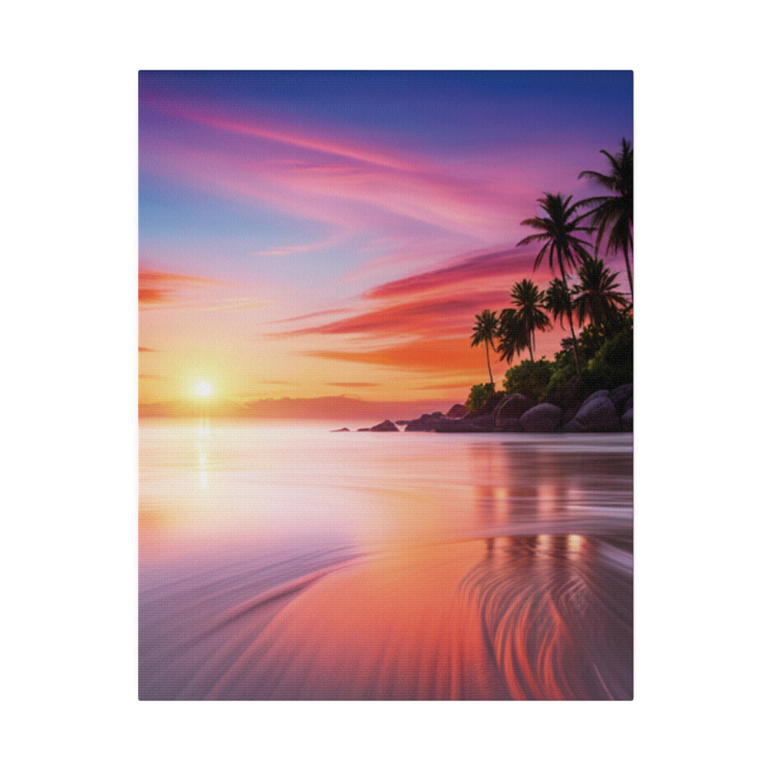 Tropical Island Sunset Matte Canvas, Stretched 0.75"