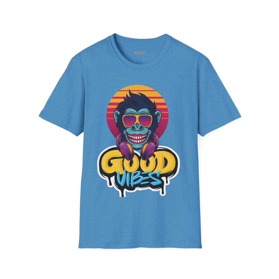 Good Vibes colorful graphic t-shirt by Inkida, view 9