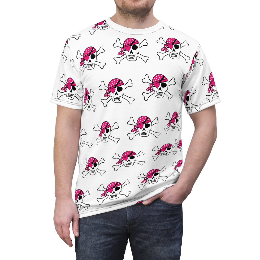 Unisex Skull and Crossbones Cut & Sew Tee