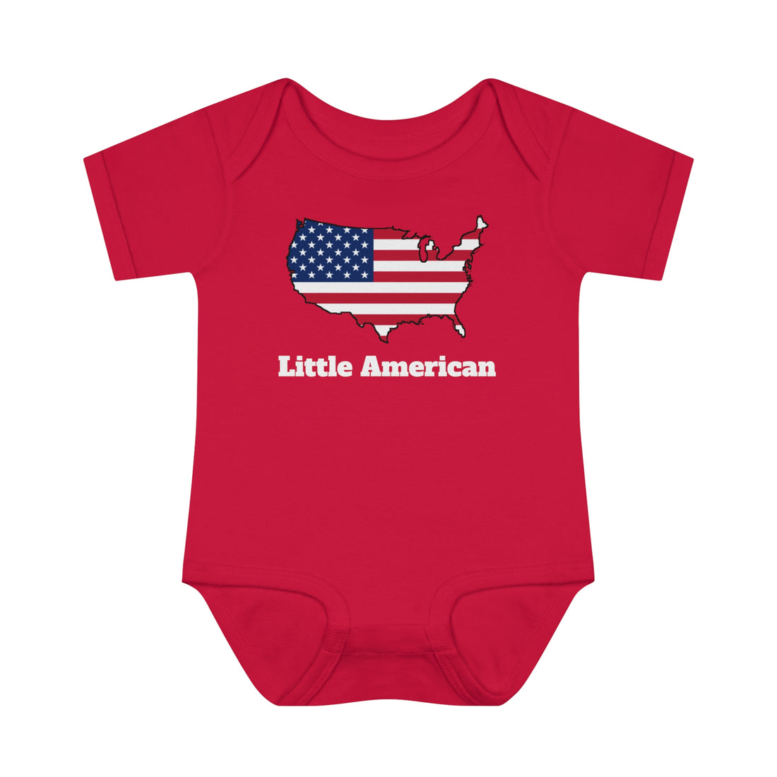Little American USA flagged Map Infant Baby Rib Bodysuit