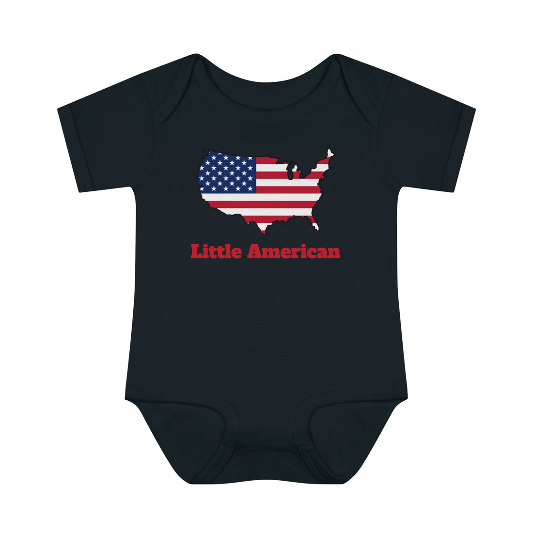 Little American USA flagged Map Infant Baby Rib Bodysuit