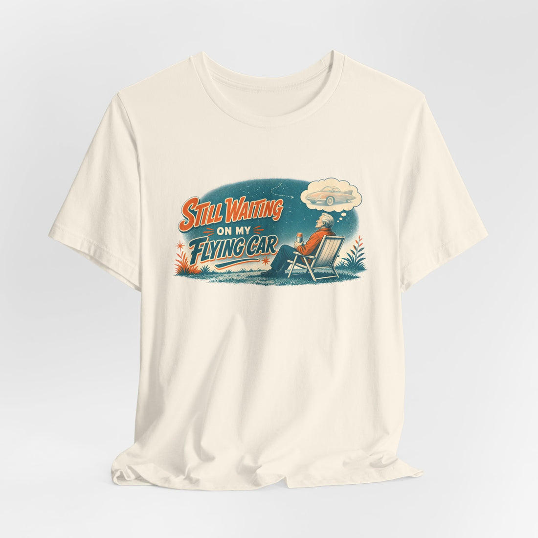 Still Waiting On My Flying Car Retro Tee