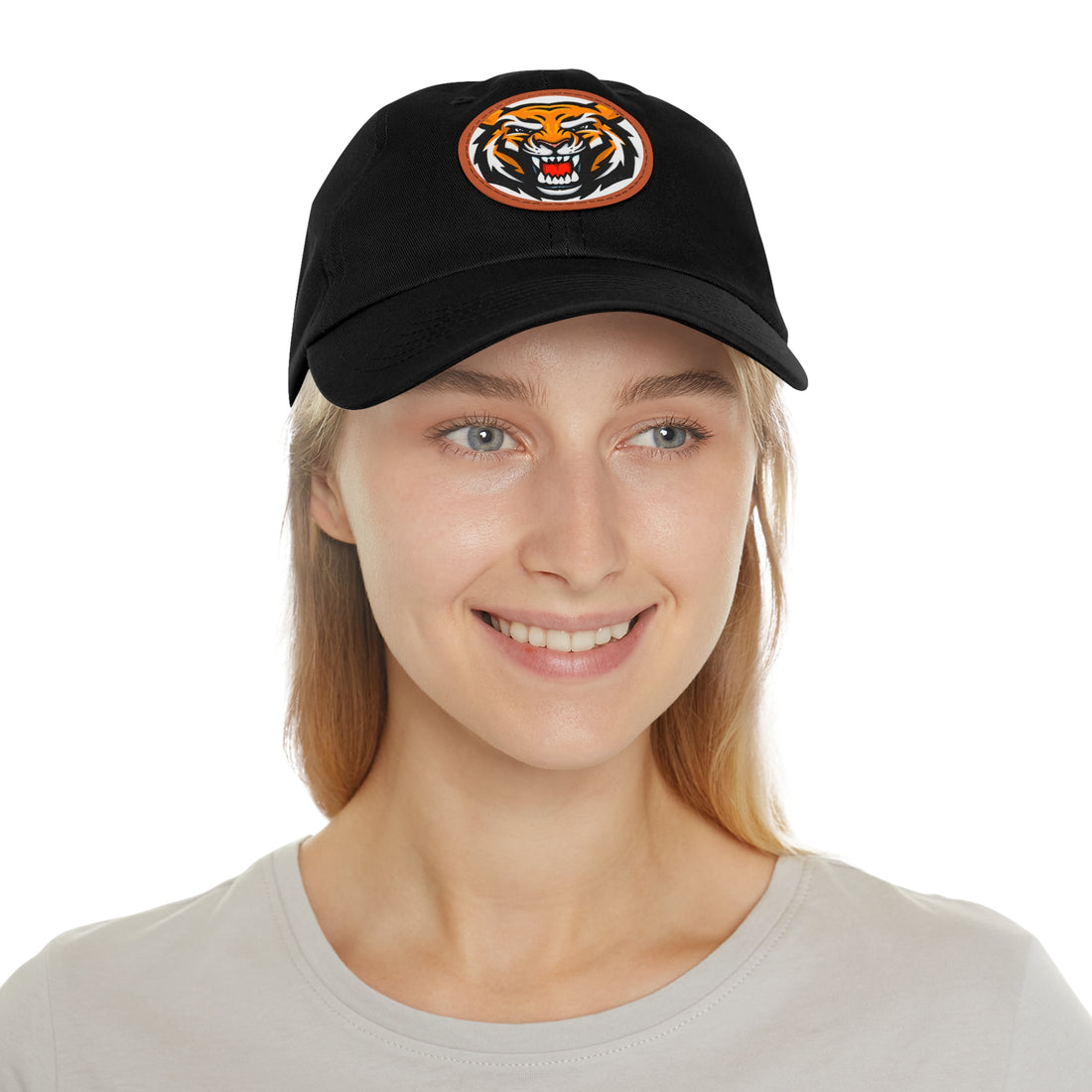 Tiger - Dad Hat with Leather Patch (Round)