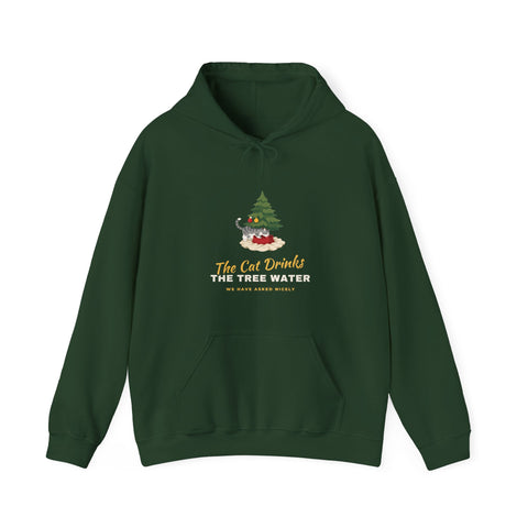The Cat Drinks the Tree Water Hoodie
