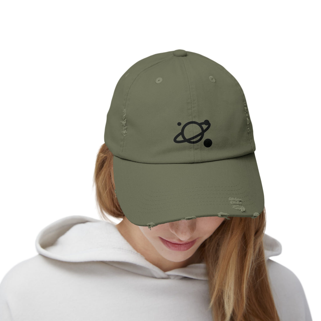 Unisex Distressed Saturn Cap