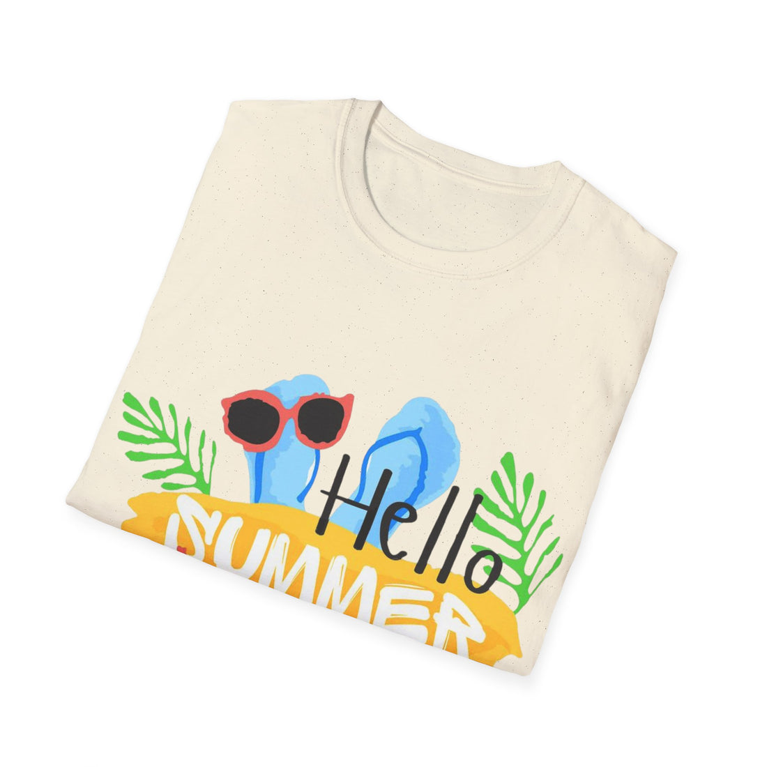Hello Summer & Tiger in Back Unisex Softstyle T-Shirt