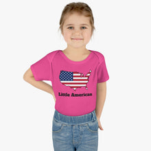Little American USA flagged Map Infant Baby Rib Bodysuit