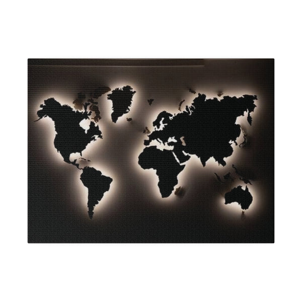 Motherboard map, World Map Matte Canvas, Stretched, 0.75"