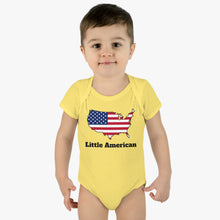 Little American USA flagged Map Infant Baby Rib Bodysuit