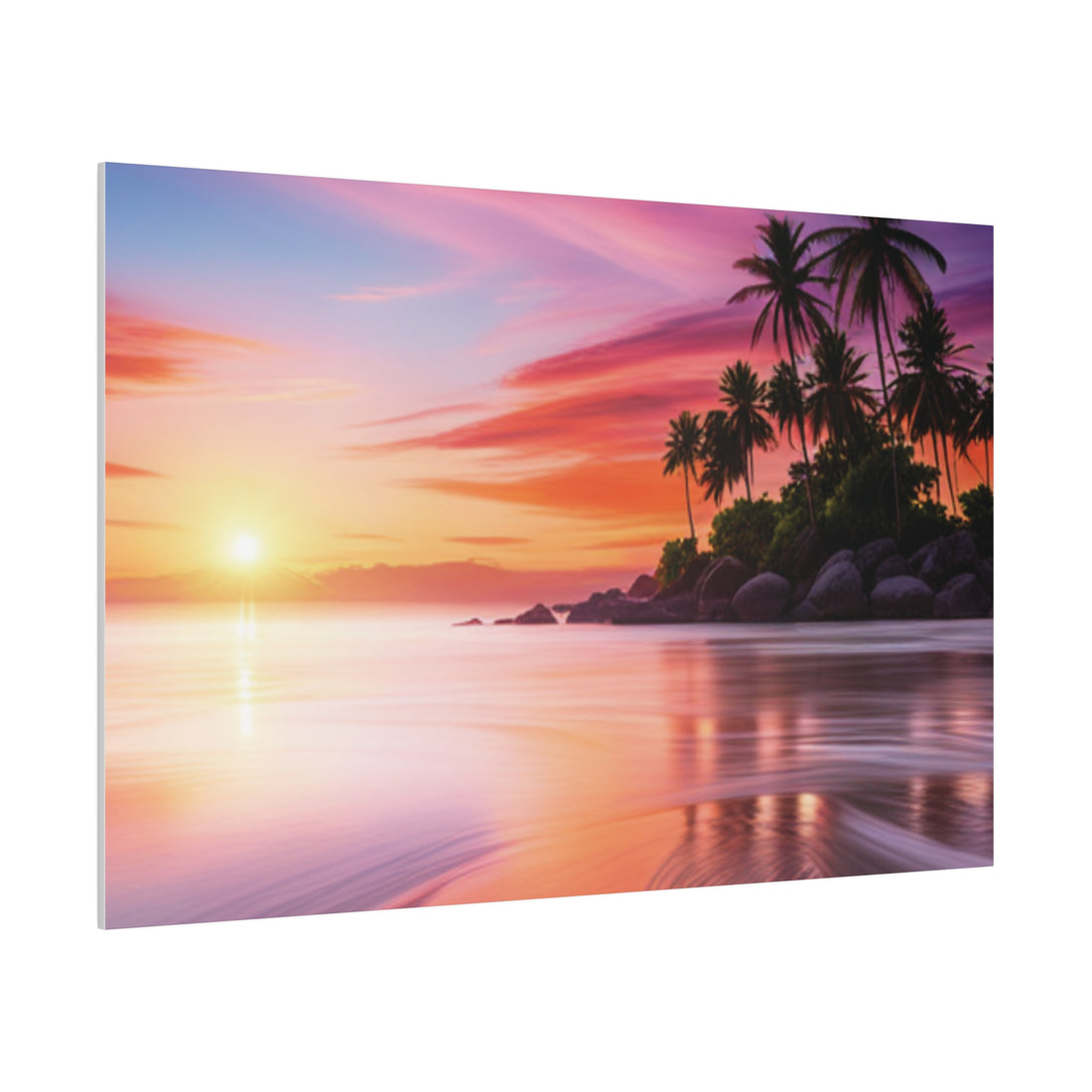Tropical Island Sunset Matte Canvas, Stretched 0.75"