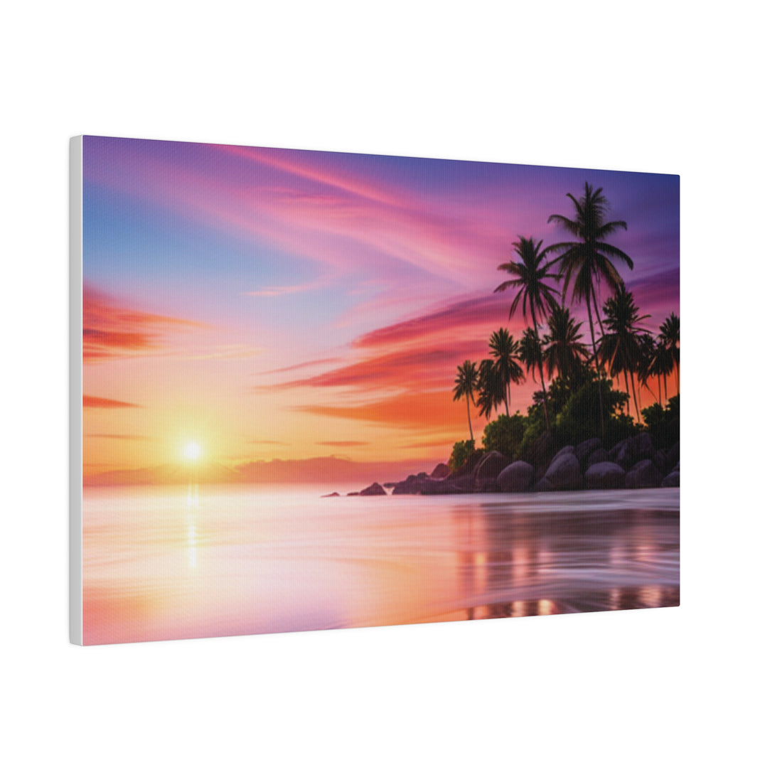 Tropical Island Sunset Matte Canvas, Stretched 0.75"