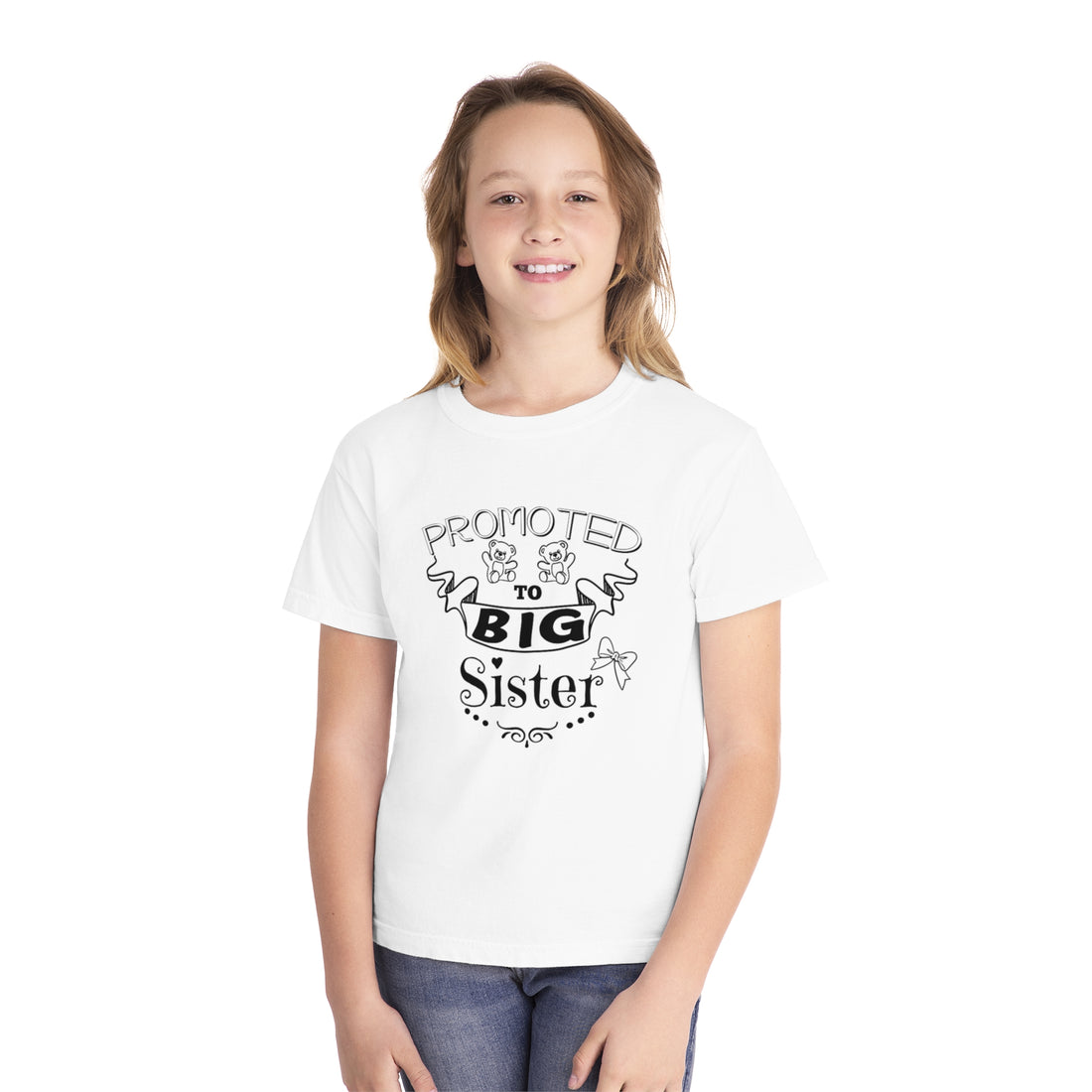 Promoted To Big Sister Youth Midweight Tee