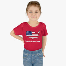 Little American USA flagged Map Infant Baby Rib Bodysuit