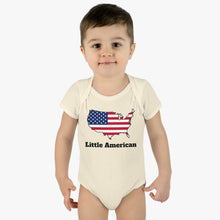 Little American USA flagged Map Infant Baby Rib Bodysuit