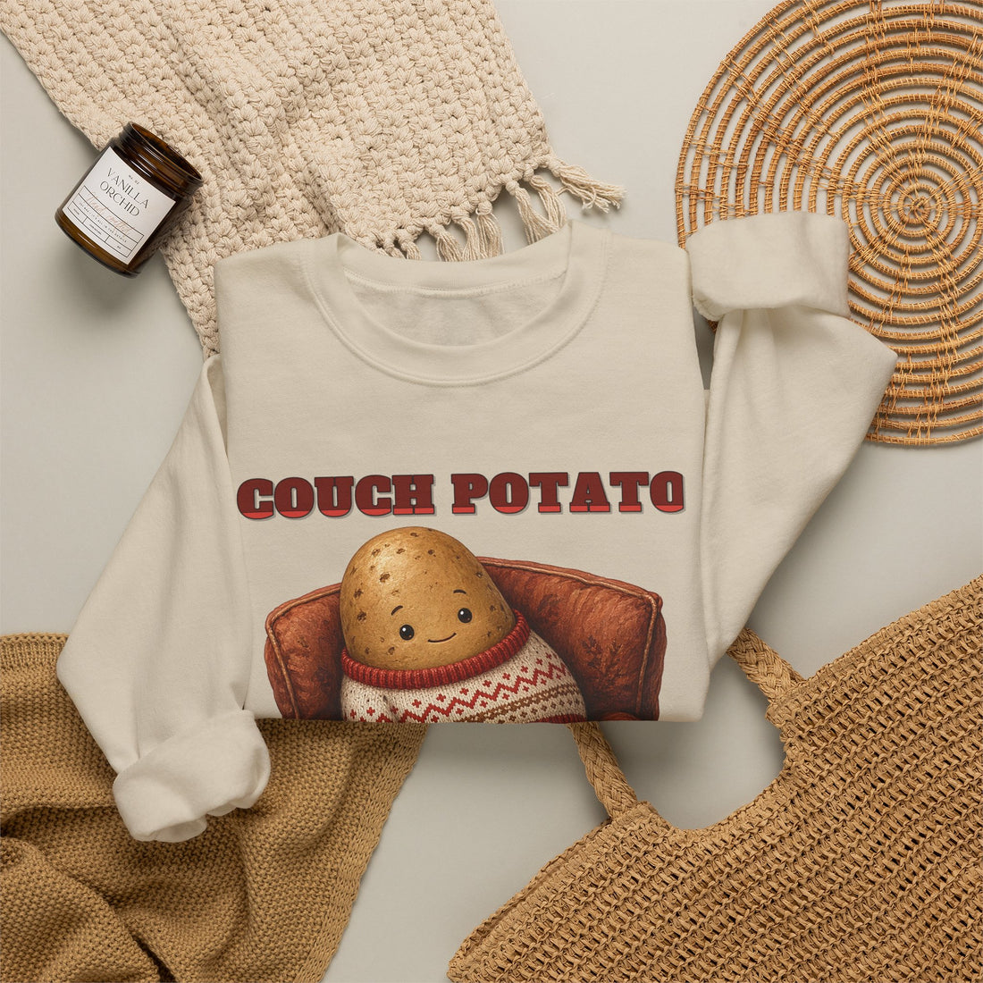 Couch Potato Holiday Edition Funny Sweatshirt