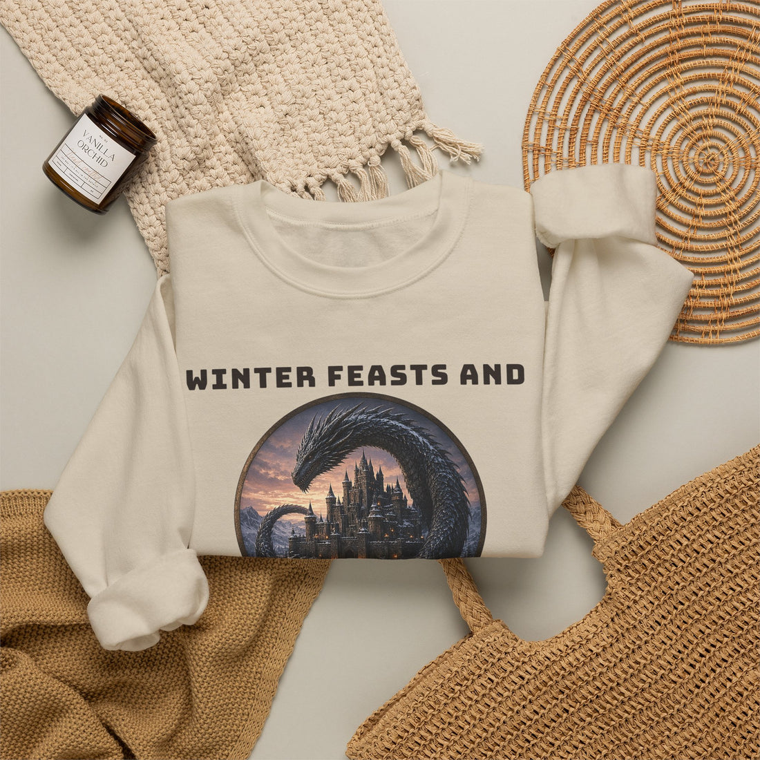 Winter Feasts And Dragon Tales Sweatshirt