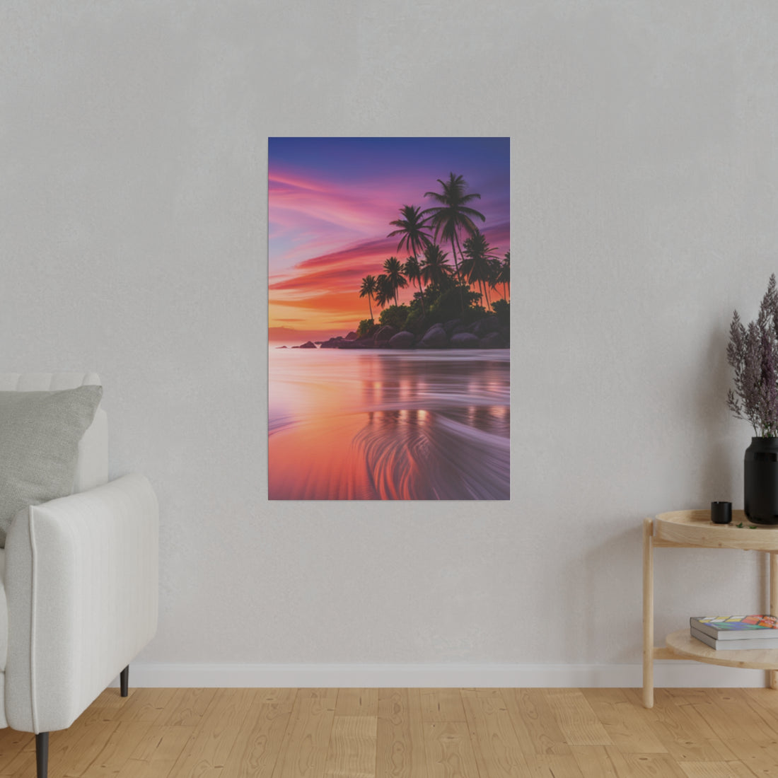 Tropical Island Sunset Matte Canvas, Stretched 0.75"