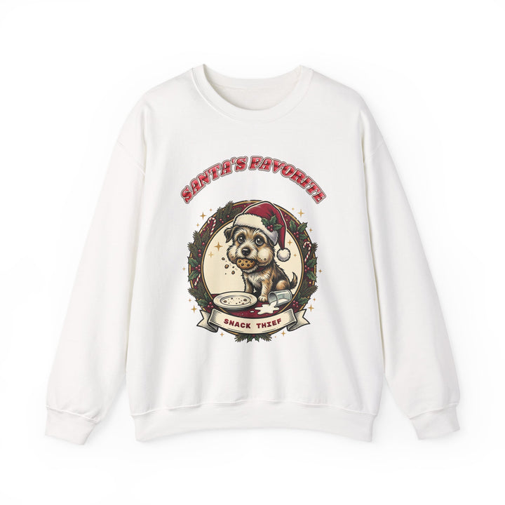 Santa's Favorite Snack Thief Dog Christmas Sweatshirt