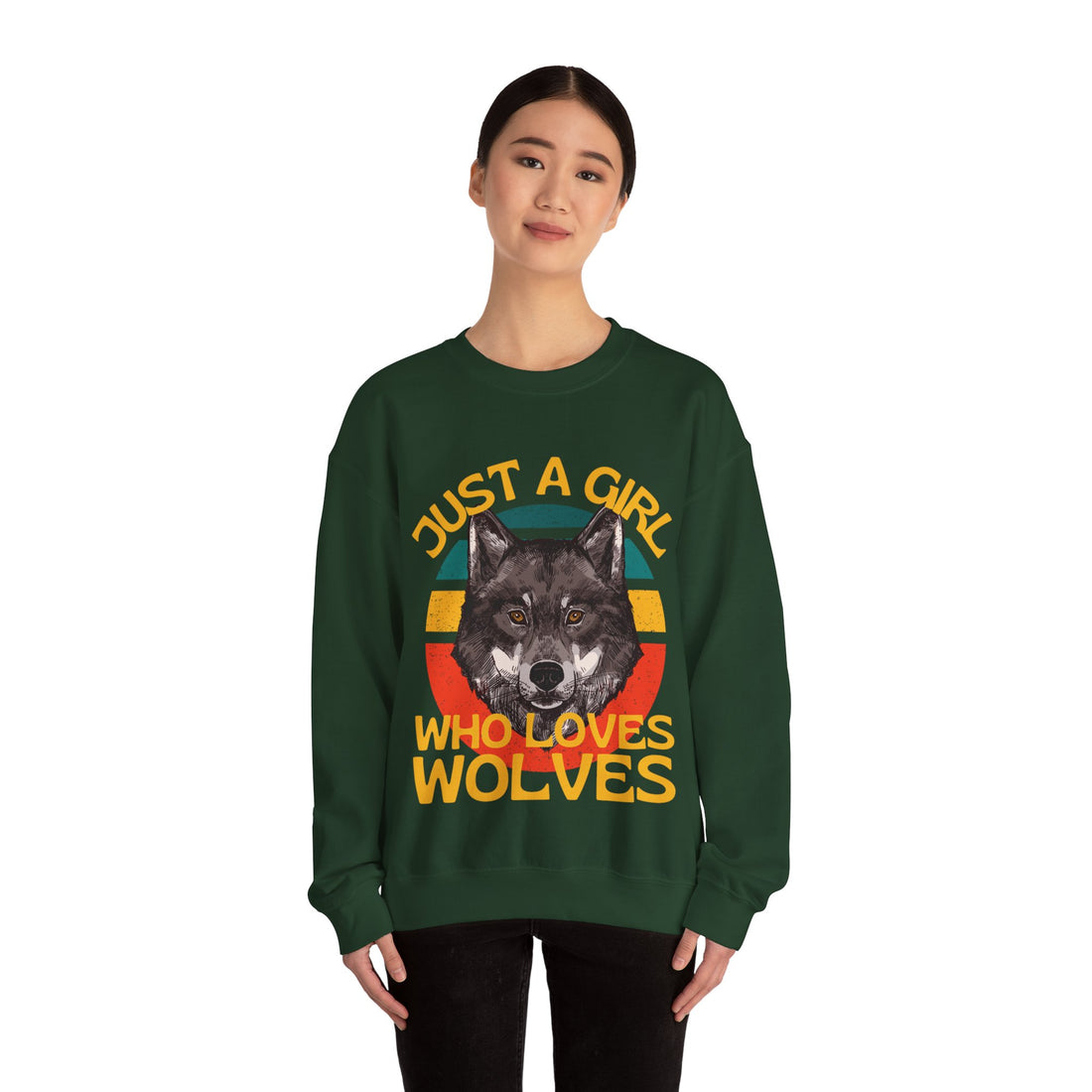Just A Girl Who Loves Wolves Crewneck Sweatshirt