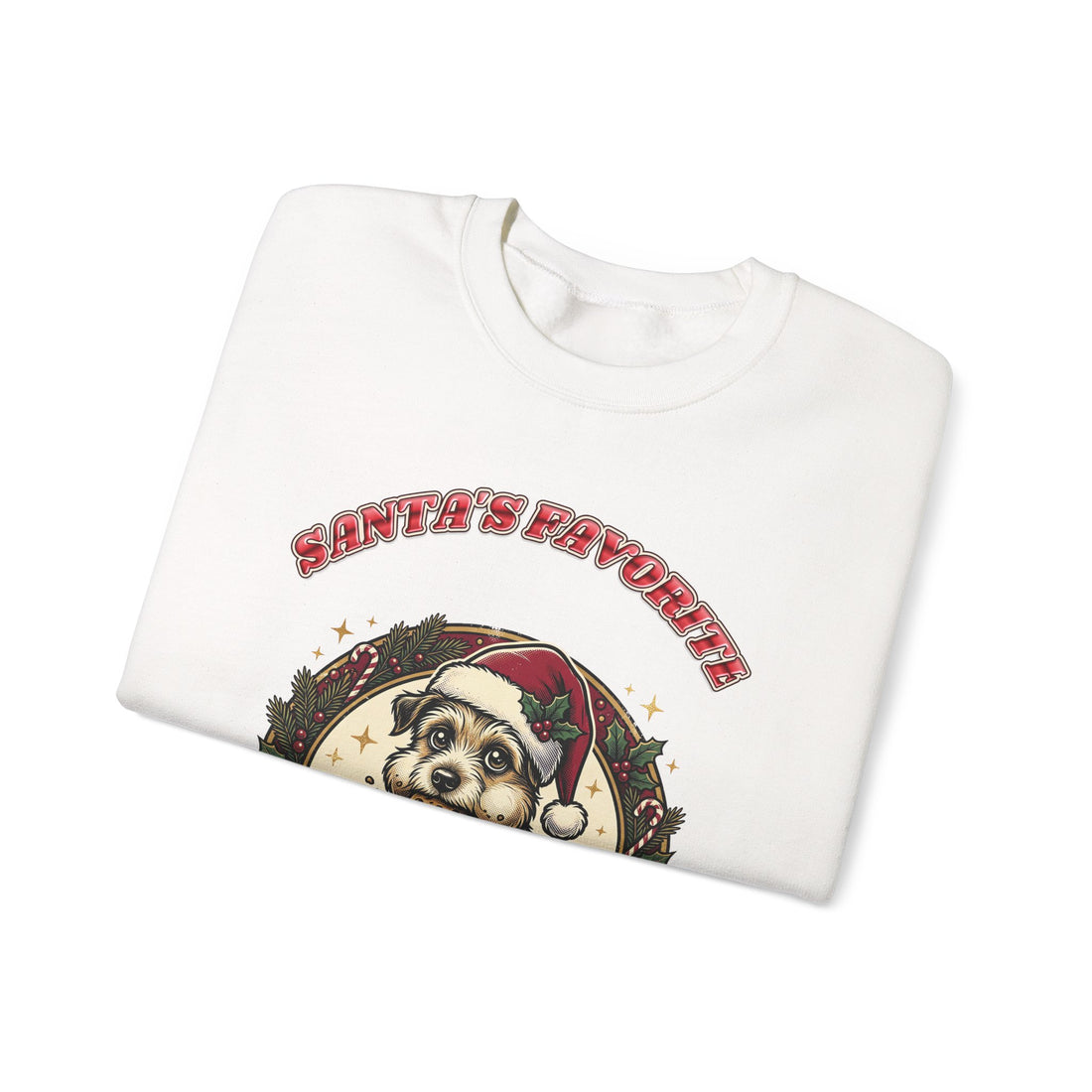 funny dog Christmas sweatshirt Santa's Favorite Snack Thief by Inkida, view 6