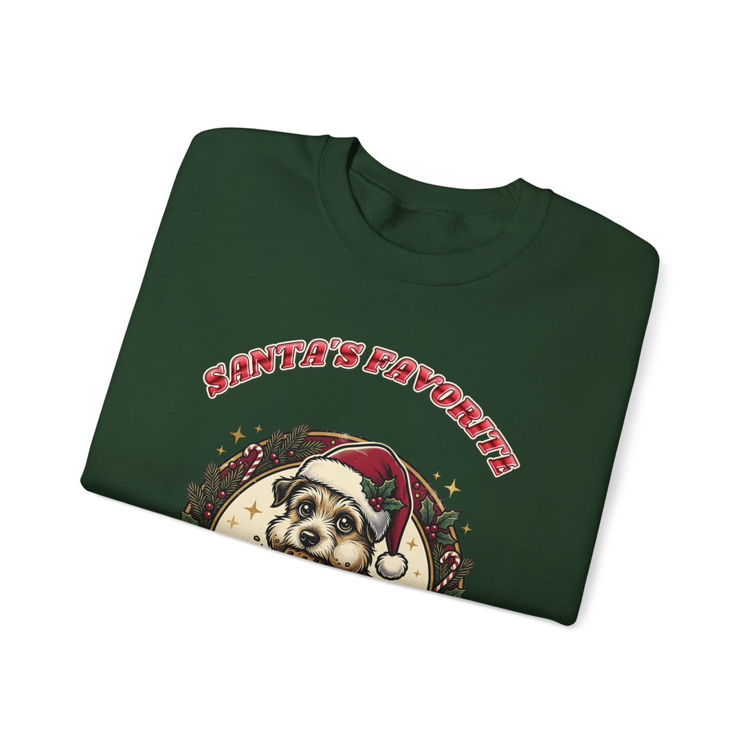 funny dog Christmas sweatshirt Santa's Favorite Snack Thief, dark color by Inkida, view 12