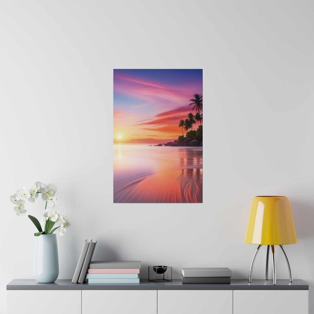 Tropical Island Sunset Matte Canvas, Stretched 0.75"