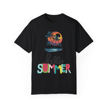Hello Summer Sunset - Unisex Garment-Dyed T-shirt