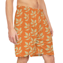 Orange Summer Flowers Basketball Shorts