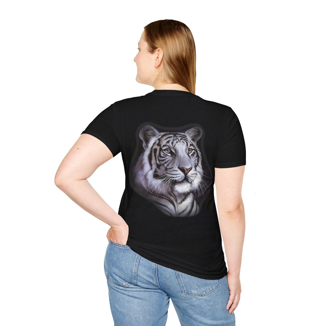 Hello Summer & Tiger in Back Unisex Softstyle T-Shirt