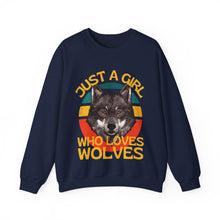 Just A Girl Who Love Wolves Unisex Heavy Blend™ Crewneck Sweatshirt