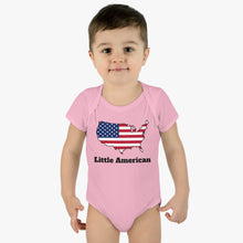 Little American USA flagged Map Infant Baby Rib Bodysuit
