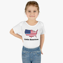 Little American USA flagged Map Infant Baby Rib Bodysuit