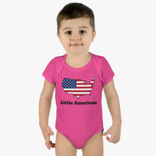 Little American USA flagged Map Infant Baby Rib Bodysuit
