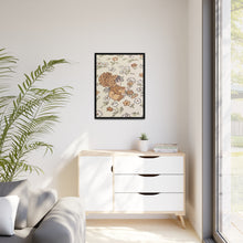 Vintage Girls Collecting Flowers Matte Canvas, Black Frame