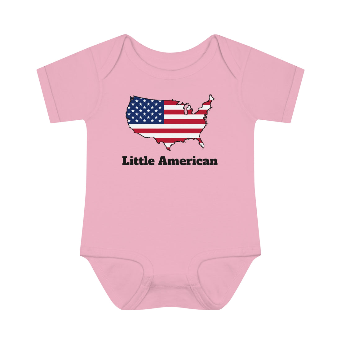 Little American USA flagged Map Infant Baby Rib Bodysuit