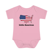 Little American USA flagged Map Infant Baby Rib Bodysuit