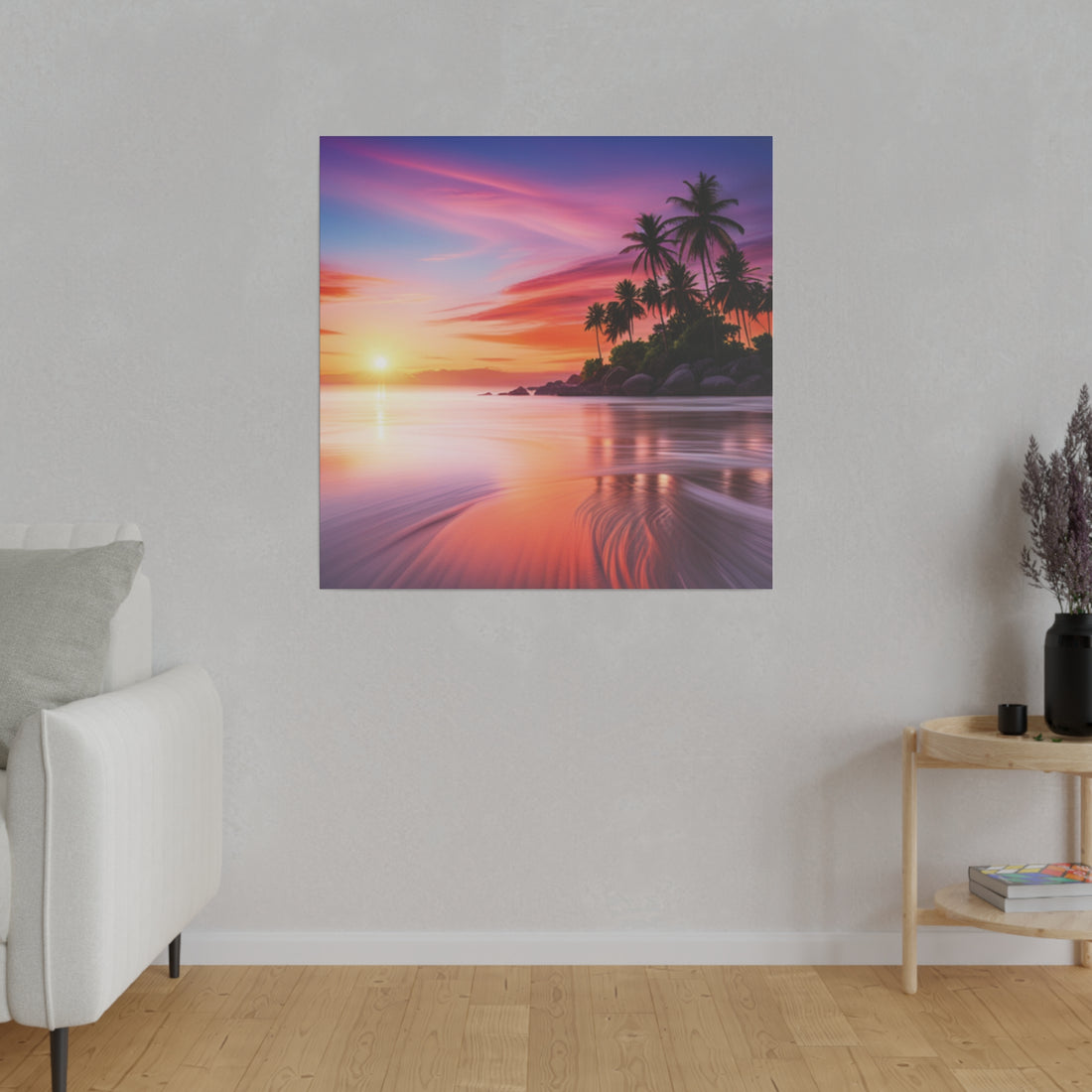 Tropical Island Sunset Matte Canvas, Stretched 0.75"