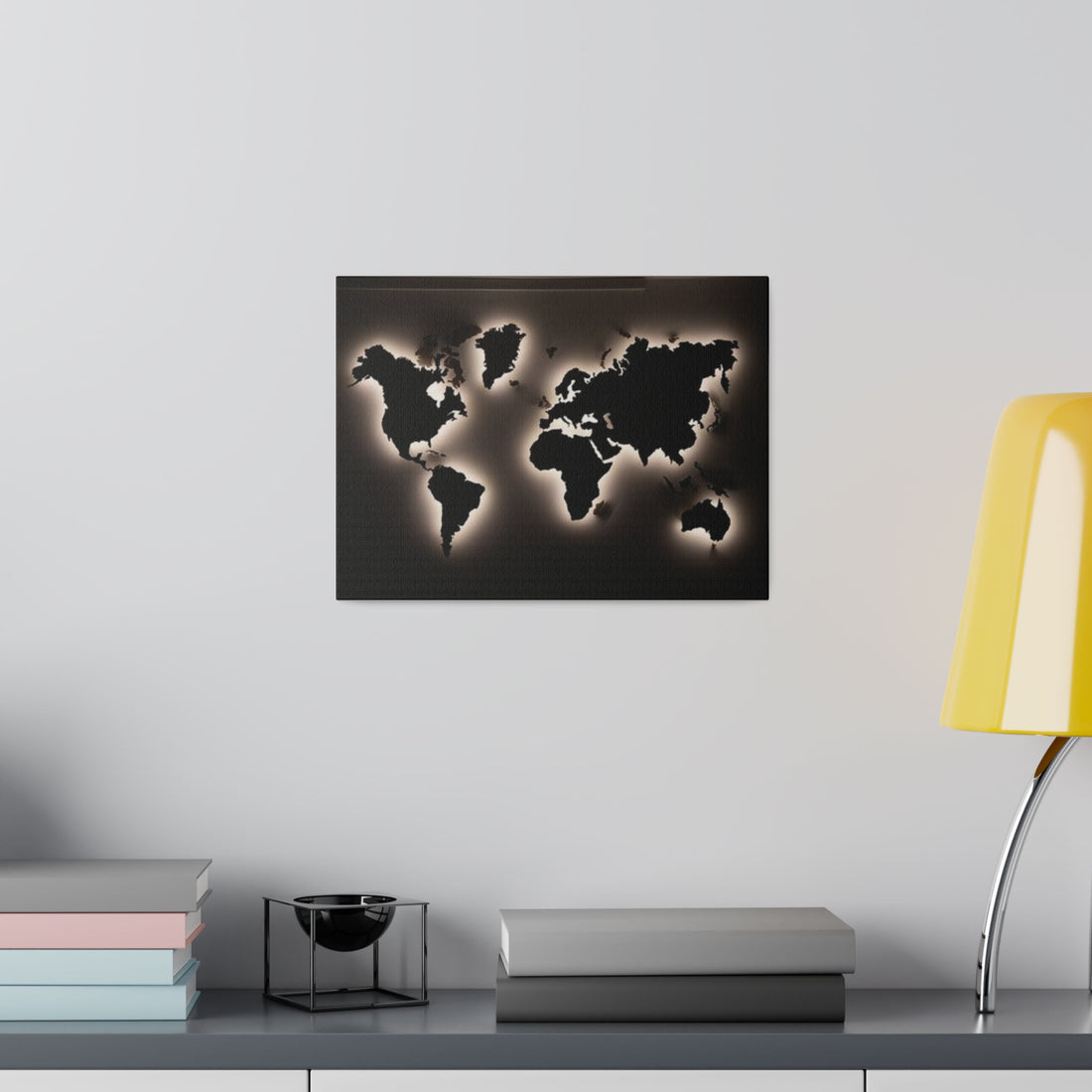 Motherboard map, World Map Matte Canvas, Stretched, 0.75"