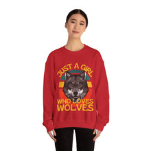 Just A Girl Who Love Wolves Unisex Heavy Blend™ Crewneck Sweatshirt