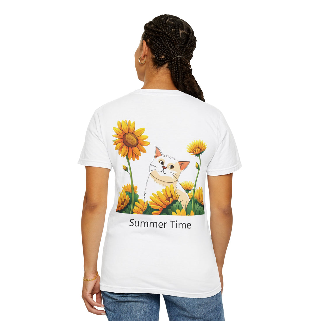 Summer Time - Sunshine Unisex Garment-Dyed T-shirt Love My Cat