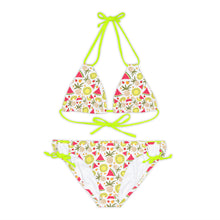 Summer Pattern Fruits Strappy Bikini Set