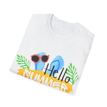 Hello Summer & Tiger in Back Unisex Softstyle T-Shirt
