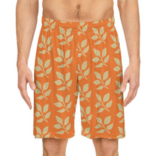 Orange Summer Flowers Basketball Shorts