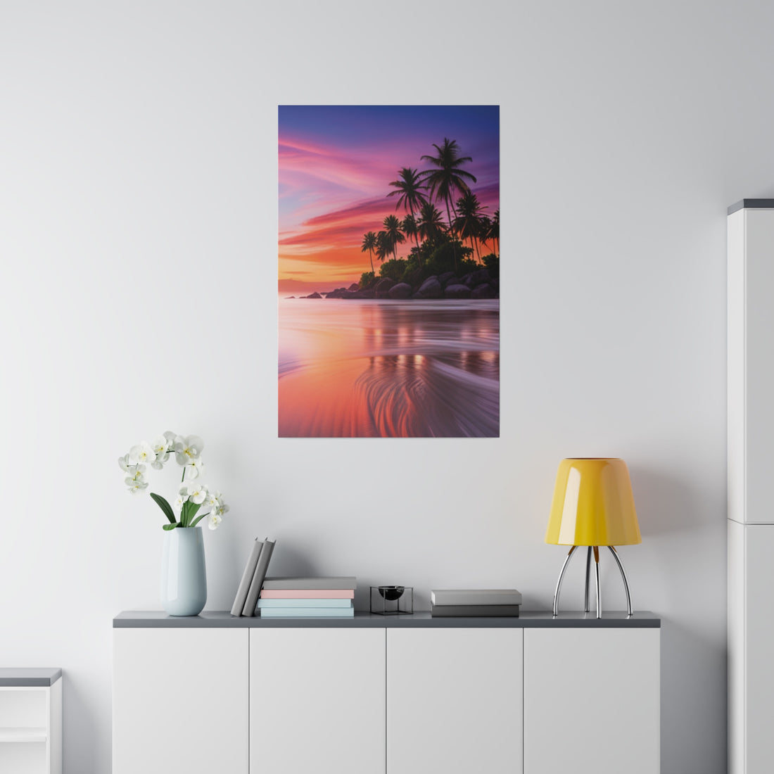 Tropical Island Sunset Matte Canvas, Stretched 0.75"
