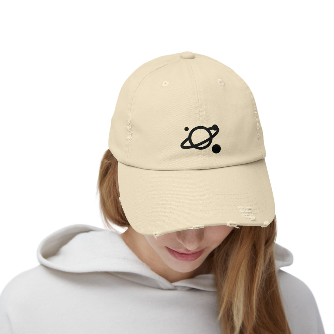 Unisex Distressed Saturn Cap