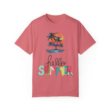 Hello Summer Sunset - Unisex Garment-Dyed T-shirt