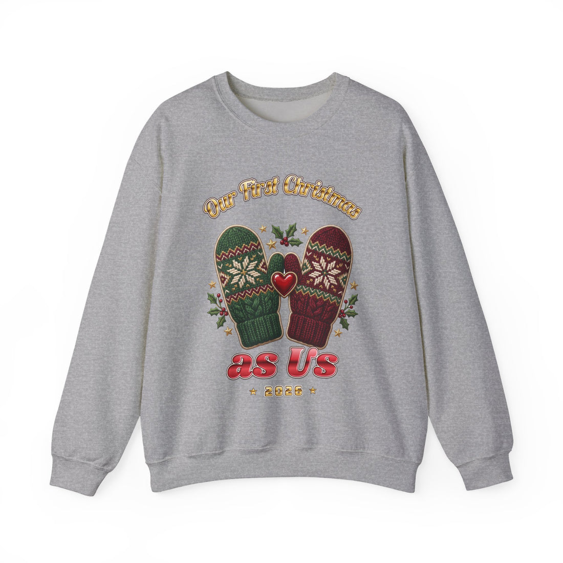 Our First Christmas as Us couples Christmas sweatshirt by Inkida, view 4