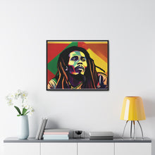 Colored Bob Marley Canvas Wraps, Horizontal Frame